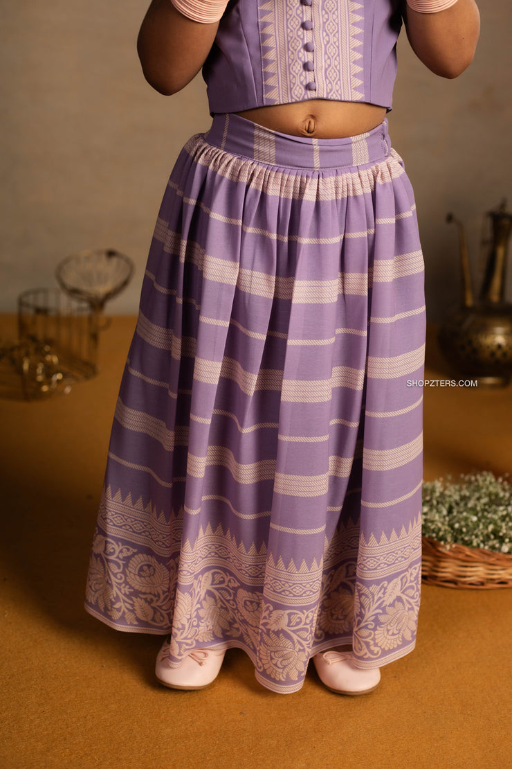 Lilac Skirt with Halter Neck Crop Top - Mini