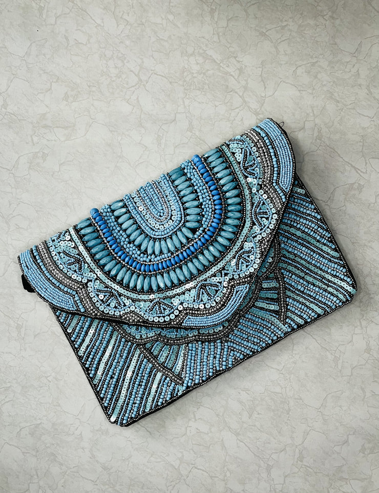 Cloth Handle Embroidered Clutch