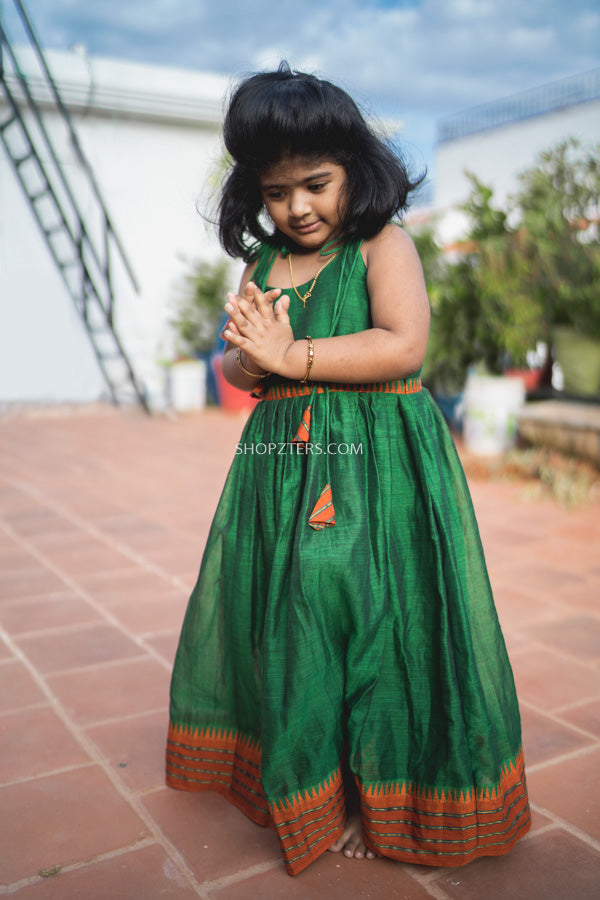 Buy Green Narayanpet Cotton Dress Mini – Shopzters