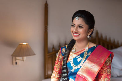 The Beautiful Bride In Shades Of Blue And Red! - Priya