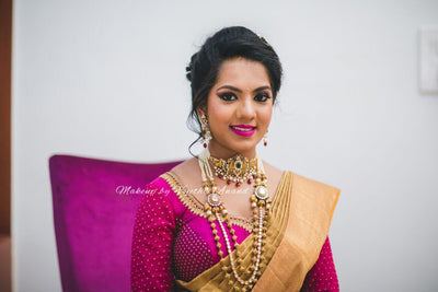 The Midas Touch - A Super Gorgeous Bride, Rocking A Saree Lehenga With Glamorous Makeup