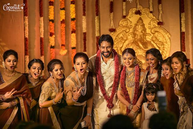 bhavana engagement dress bhavanamenon @jeena_makeupartist @labelmdesigners