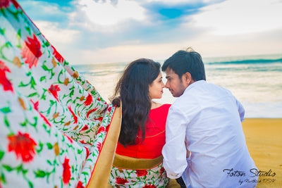 An Adorable Couple Shoot Beside The Waves