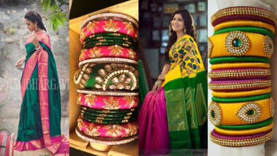 A Parade Of Kanjeevarams Combined With Silk Thread Bangles