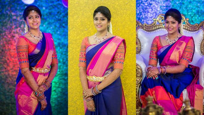 A Colourful South Indian Engagement That Took Place In The Bride's Beautiful House