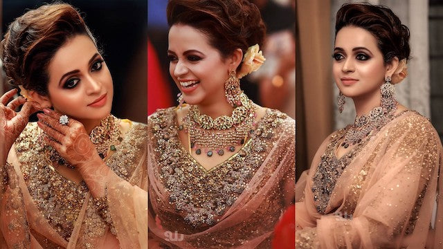 bhavana engagement dress #feedback #happybride #happycustomer | Glow The Designer Hub