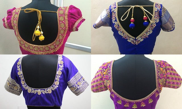 A Beautifully Crafted Collection Of Blouses With Work At Neck Line & Sleeves
