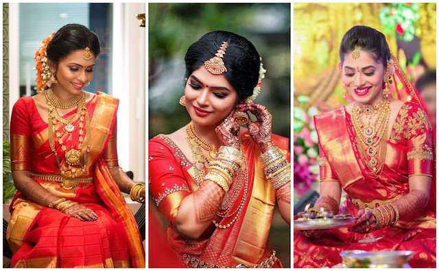 Photo of Pretty bengali bride in traditional makeup and red saree