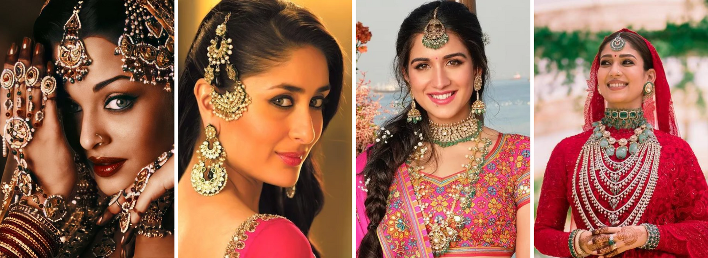 Nethi Chutti or Maang Tika styles for brides