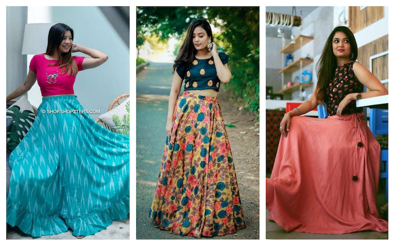 Long skirt and outlet top designs images