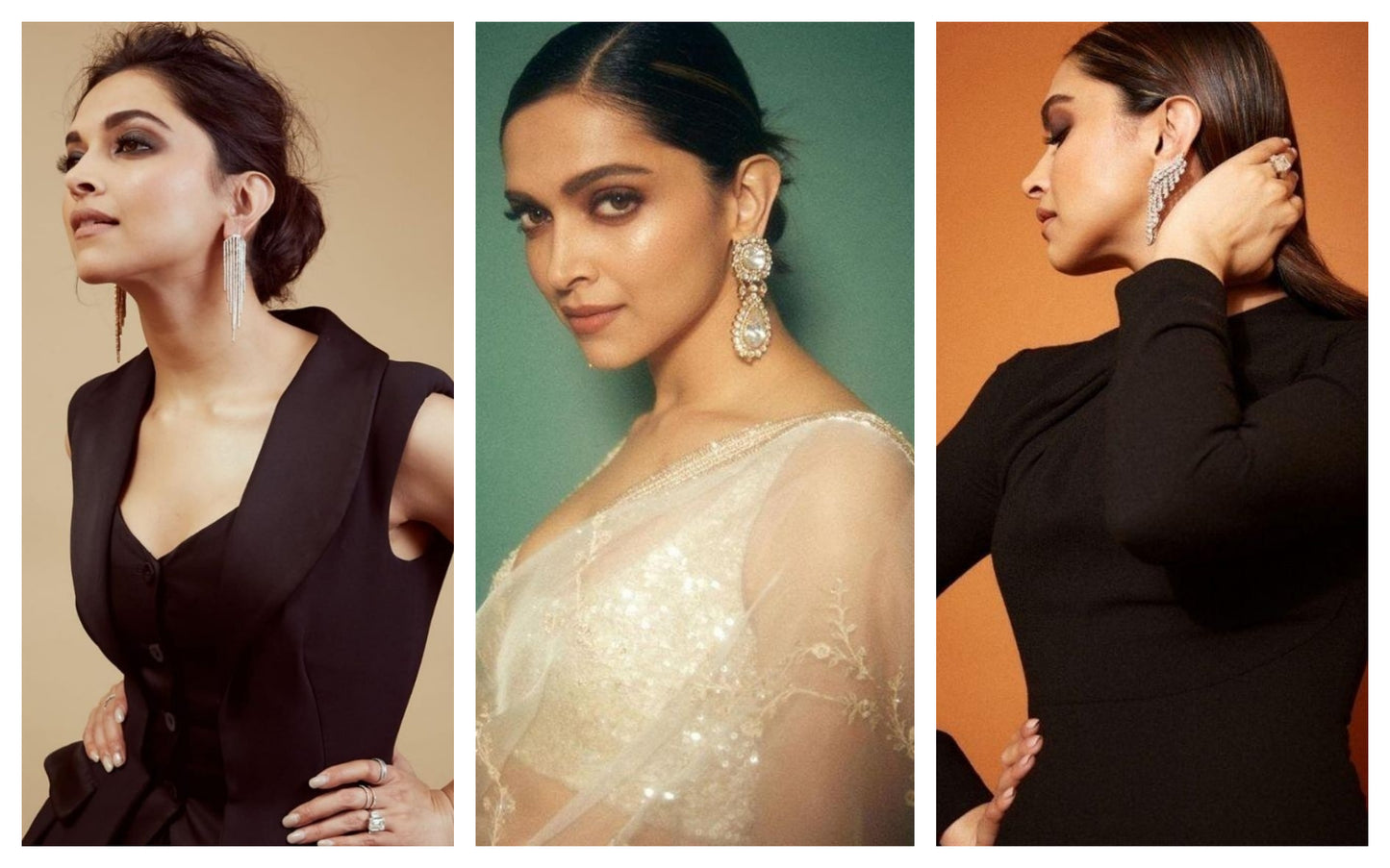 White stone earrings that caught our eye from Deepika Padukone’s jewel box!