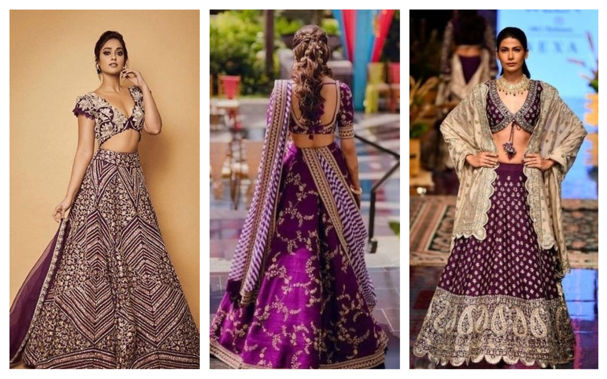 Go off beat this wedding season with purple lehangas!