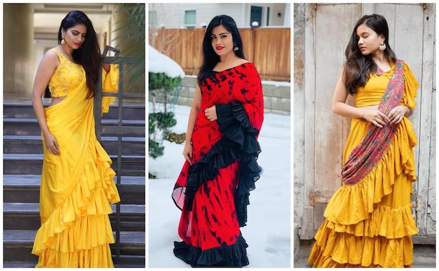 Ruffle Saree Trends That Are Perfect For Today's Fashion – Monika Nidhii