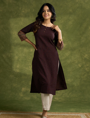 Trendy Black Cotton Ajrakh Kurta