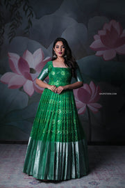 Green Organza Anarkali Dress