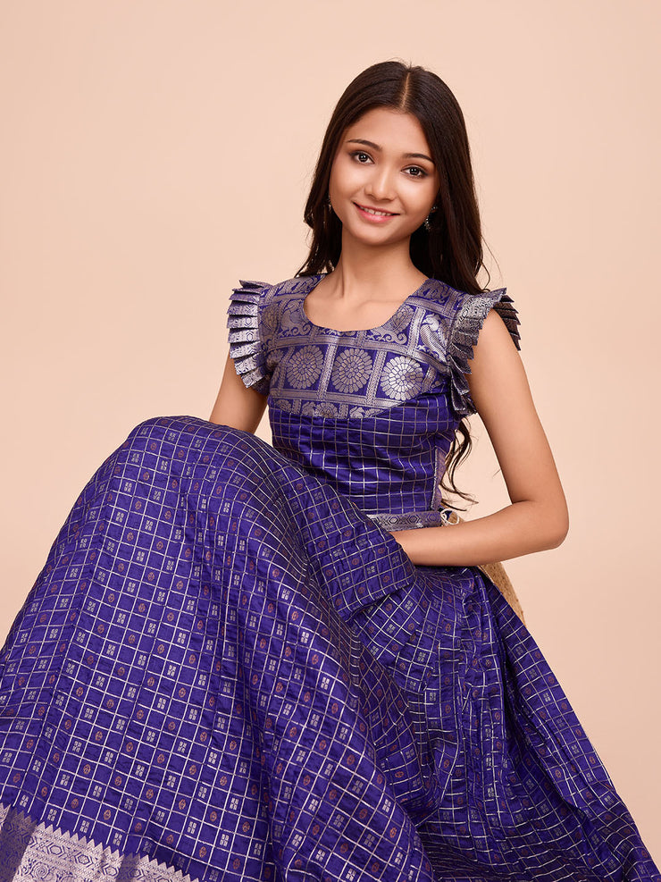 Kids  Silk Sleeveless ethnic dress
