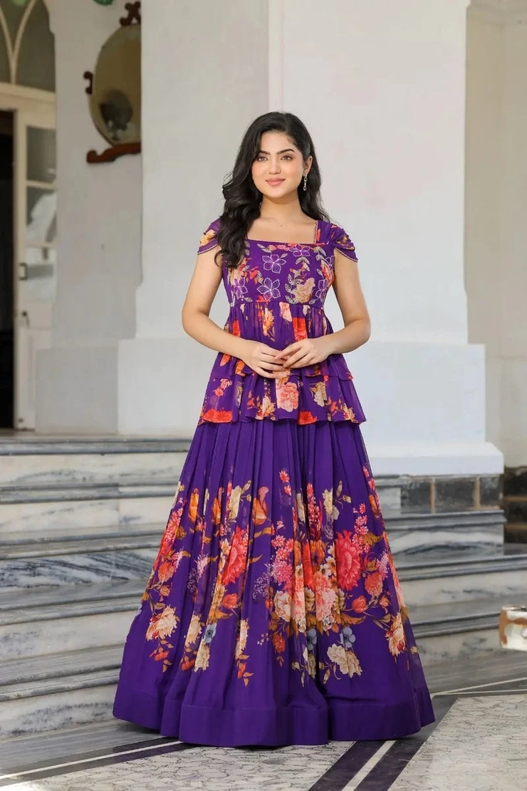 Purple IndoWestern Midi Dress