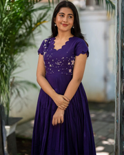 Galaxy Mul Cotton Midi(Dress) in Blue