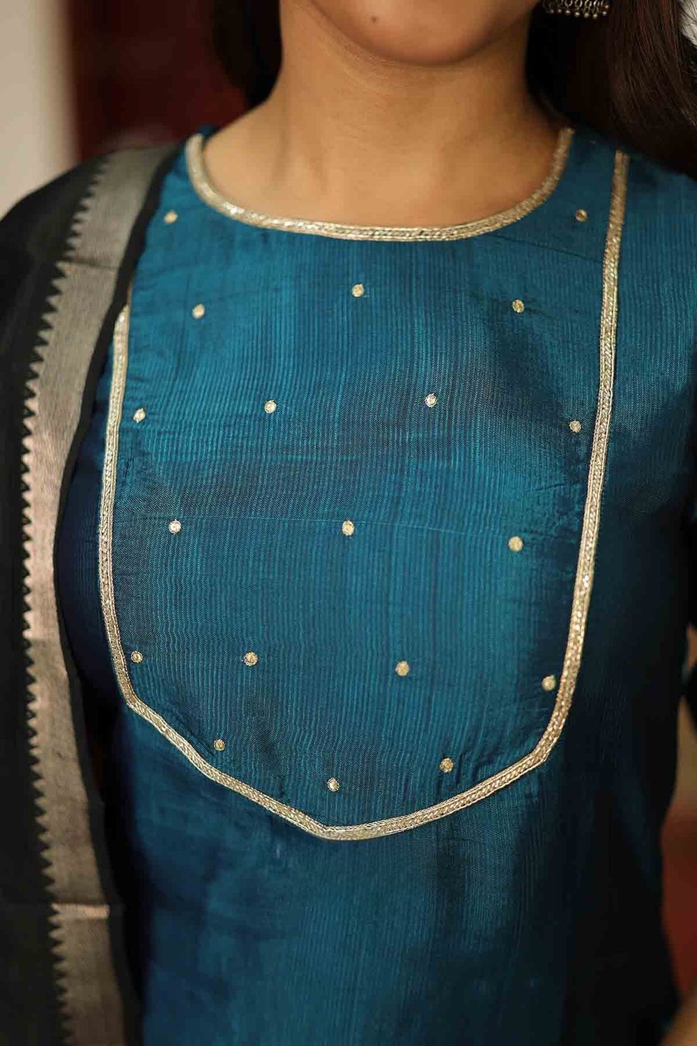 BLUE MANGALAGIRI KURTA SET WITH DUPATTA
