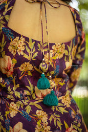 Purple Semi Tussar Dress