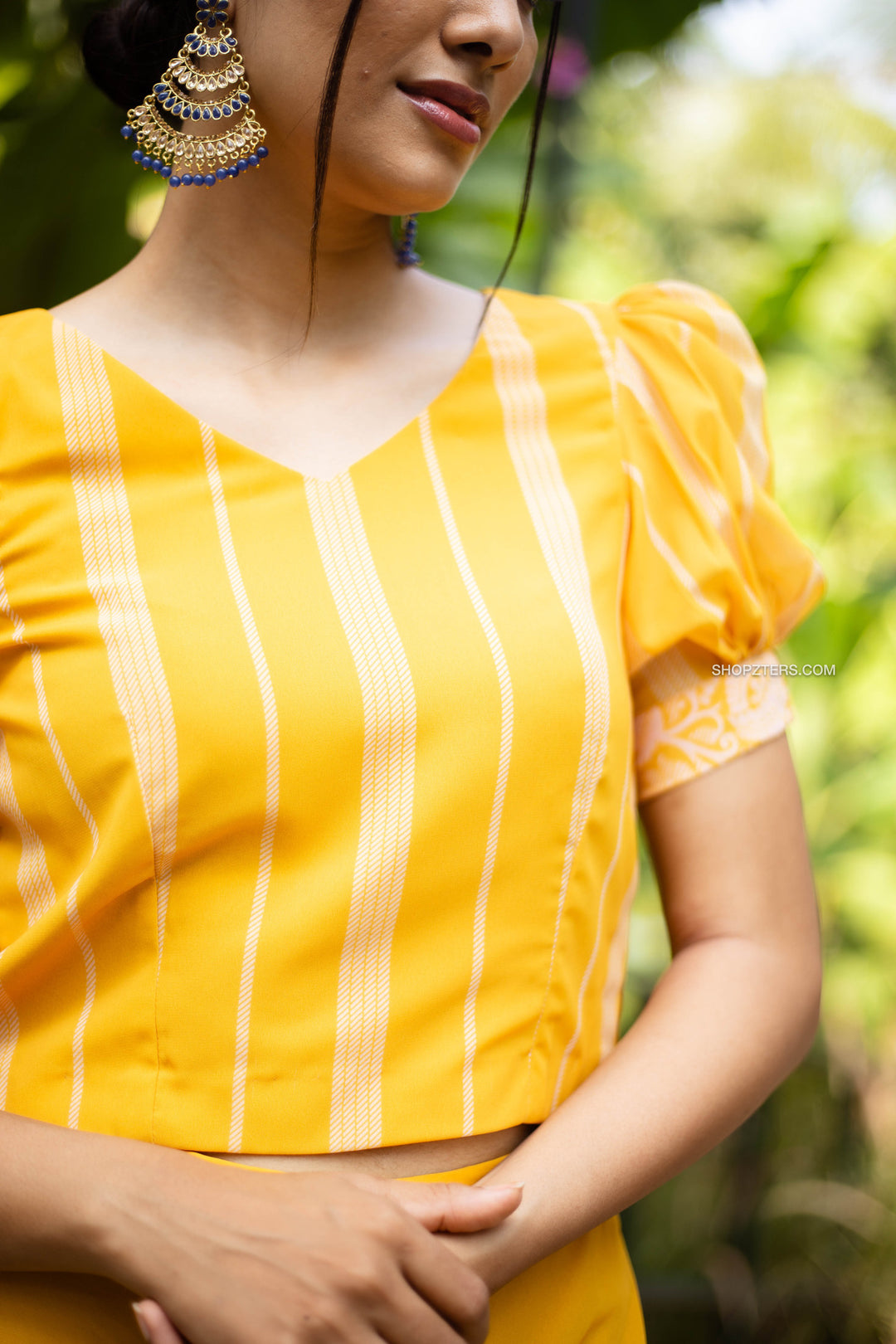 yellow flowy top