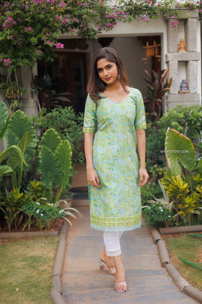 Aqua Green Silk Kurta Set