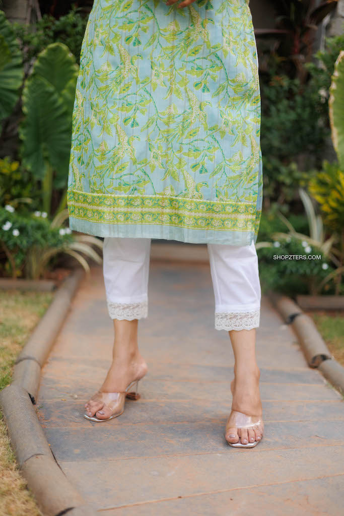Aqua Green Silk Kurta Set