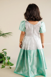 Silver Tissue dress with Green border