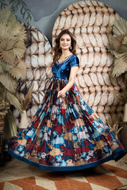 Blue Pichwai Kalamkari Dress