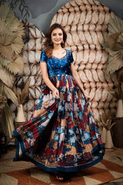 Blue Pichwai Kalamkari Dress