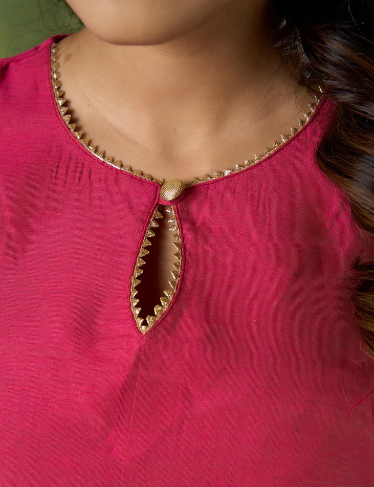 Graceful Pink Chanderi Kurta