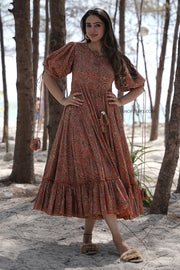 Cinnamon Twilight Cotton Midi Dress