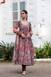 Maroon Anarkali Dress