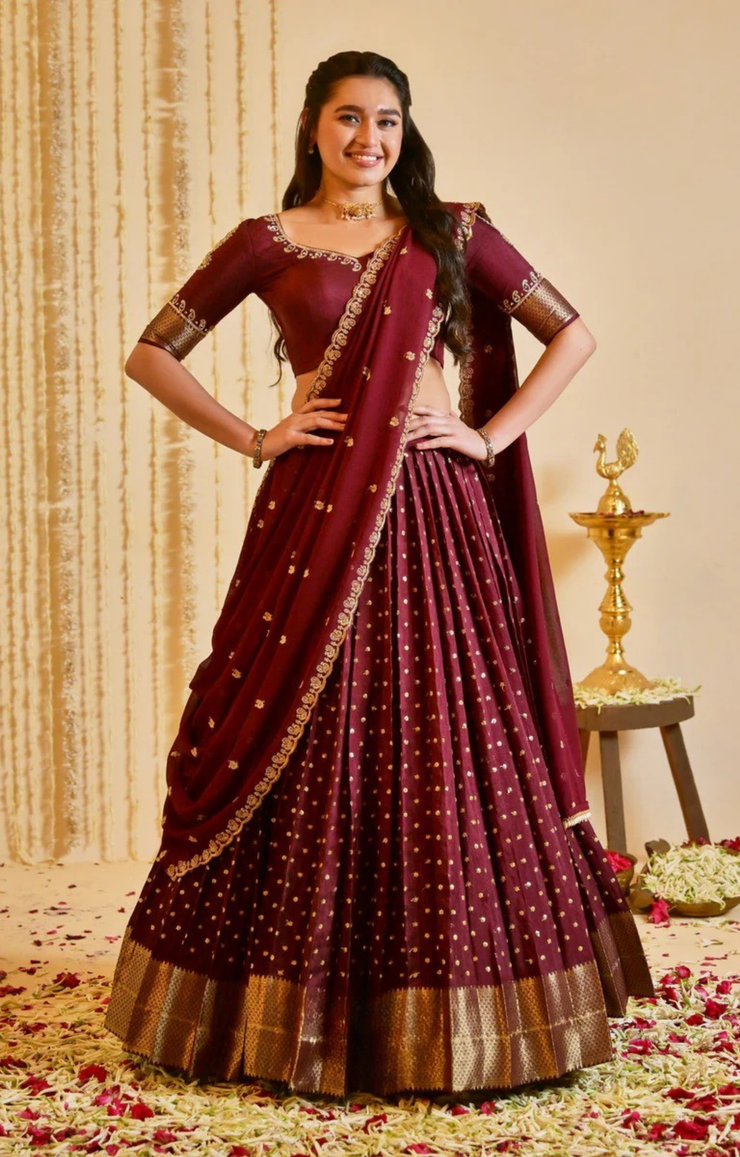 Maroona Lehenga Set In Maroon