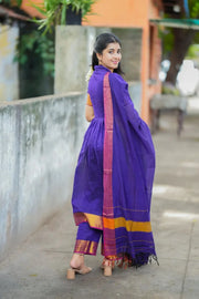 Purple Handloom Suit Set