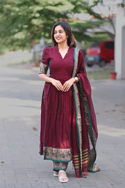 Maroon Kurta Set