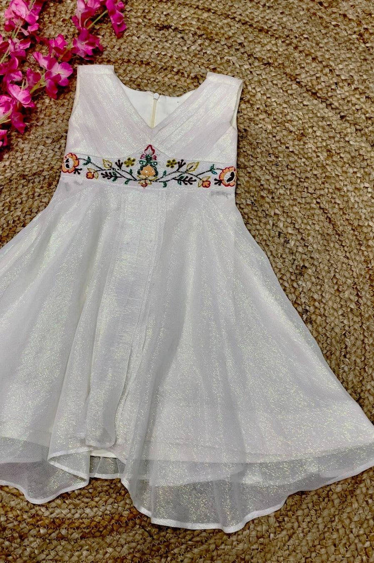 Baby Snow Rainbow Frock in White