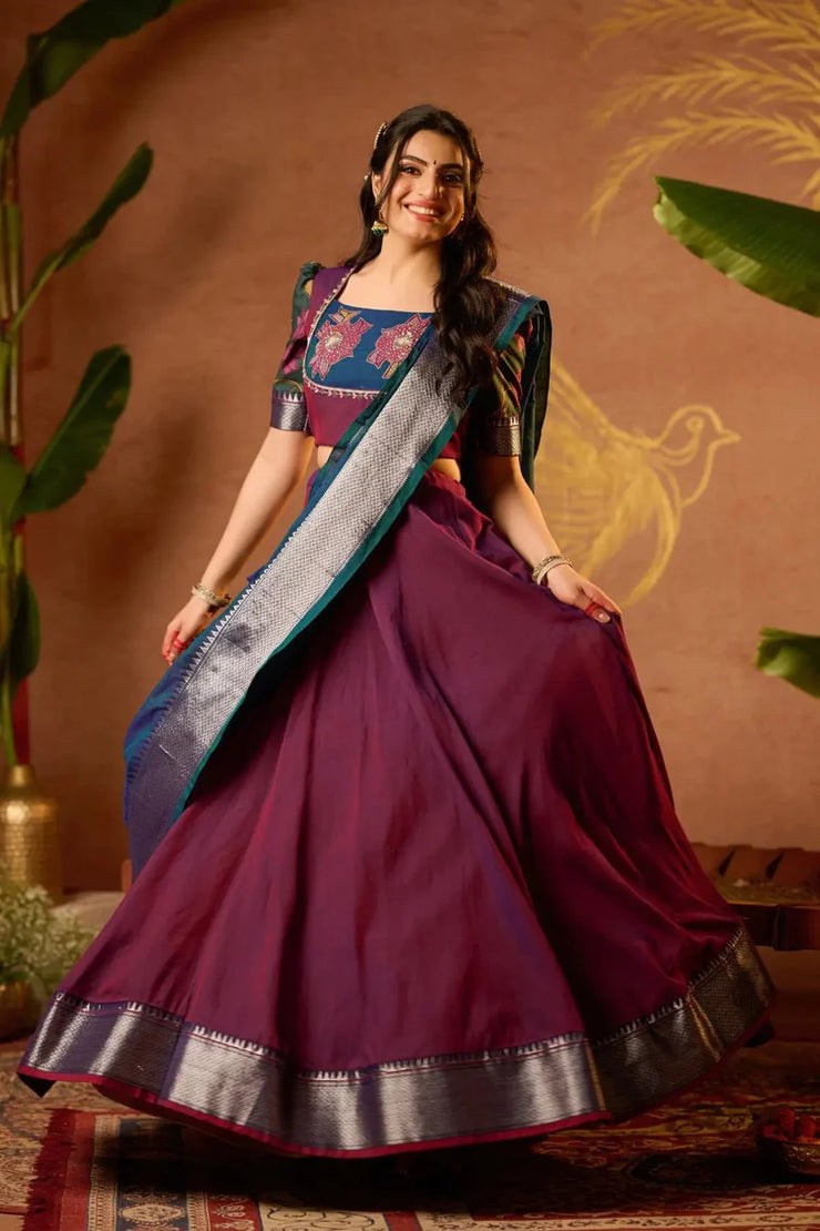 Wine Color Lehenga Set