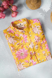 Yellow Floral Cotton Shirt