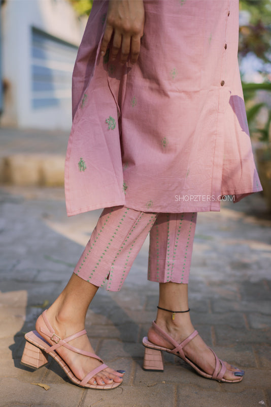 Baby Pink Handloom Co-Ord Set