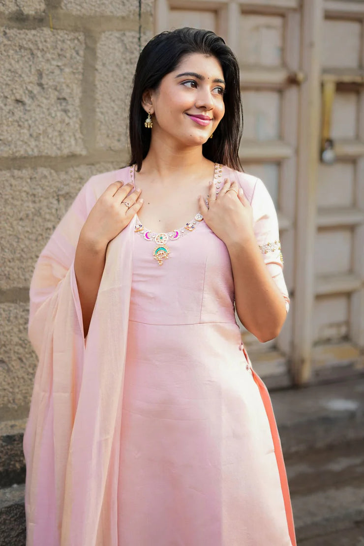 Peach Kurta Set