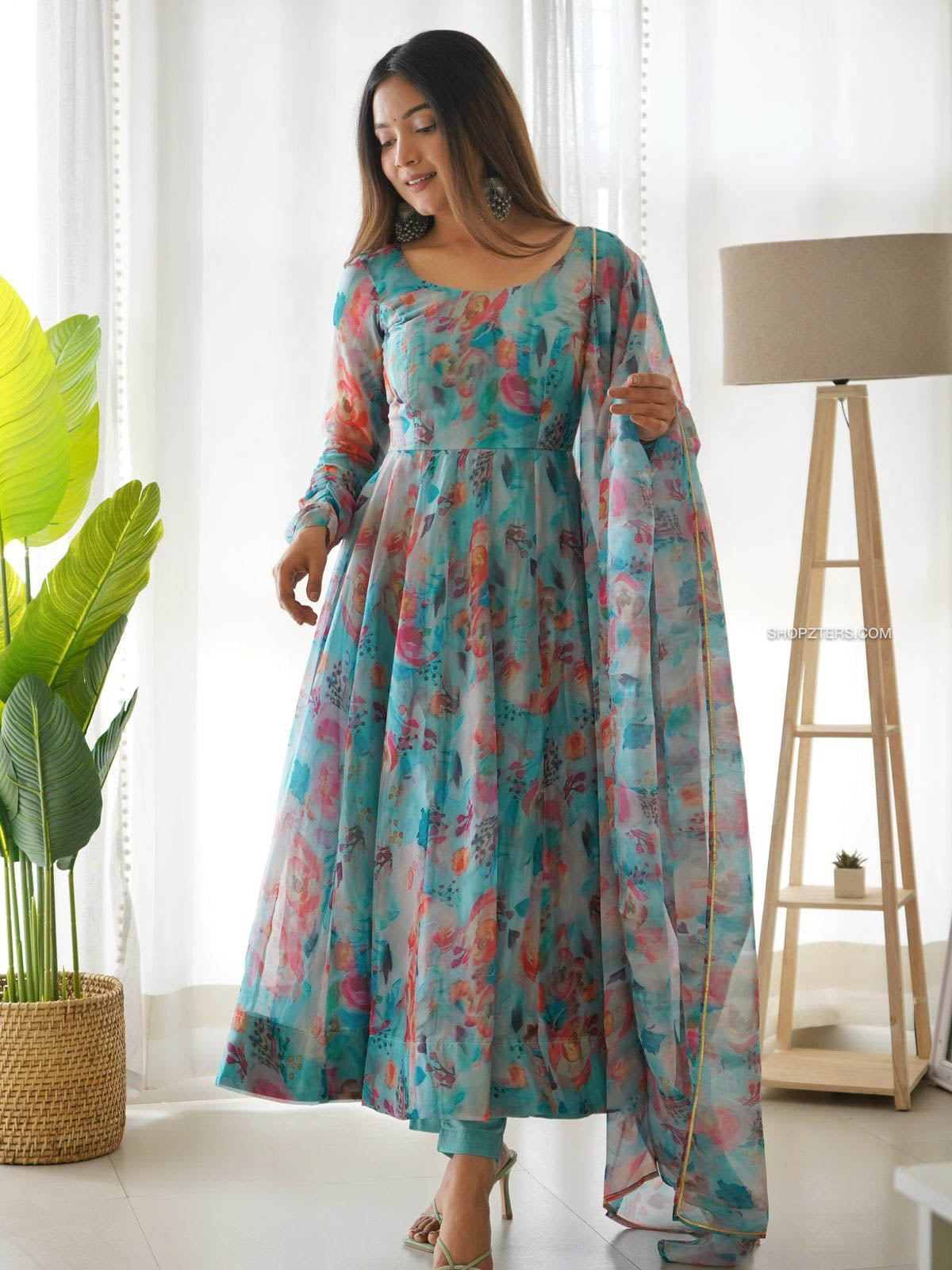 Kurta set for women crafted from luxurious organza, perfect for enhancing your ethnic collection.