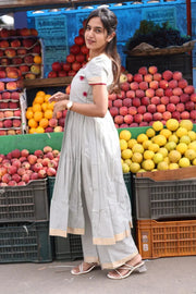 Grey Handloom Kurta Set