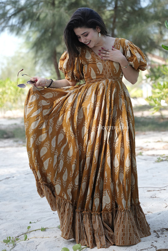 Embrace tradition with our stylish women ethnic wear maxi dress.