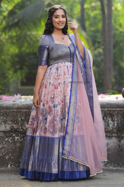 Pink Matsya Banarasi Dress