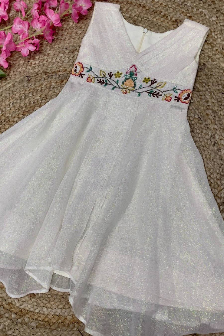 Baby Snow Rainbow Frock in White