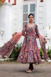 Maroon Anarkali Dress