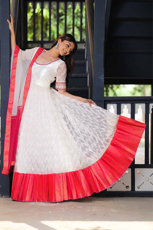White Majesty Anarkali Dress