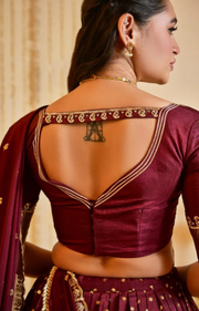 Maroona Lehenga Set In Maroon