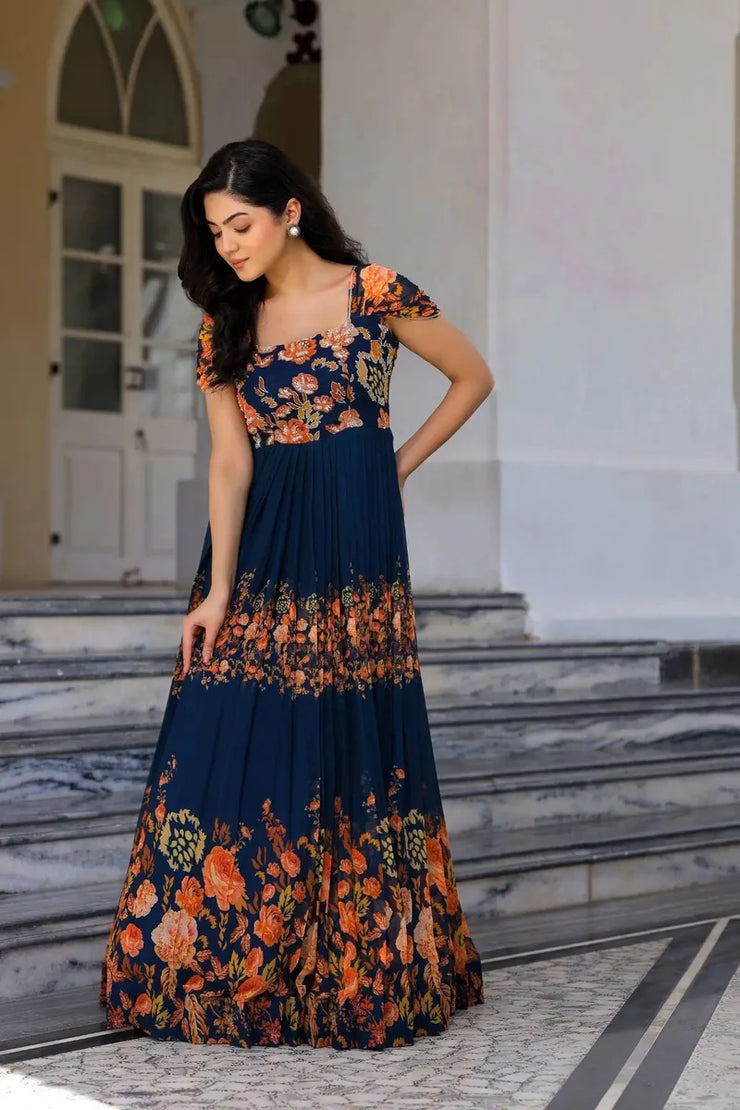 Navy Blue Maxi Dress